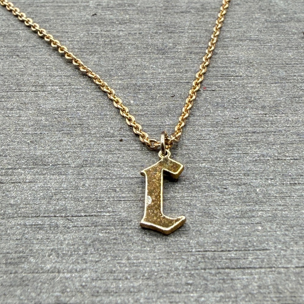 Gold Tone Letter L Initial Pendant Necklace Dainty Monogram Personalized Charm